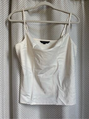 Banana Republic Ivory Satin Cami with Cowl Neck